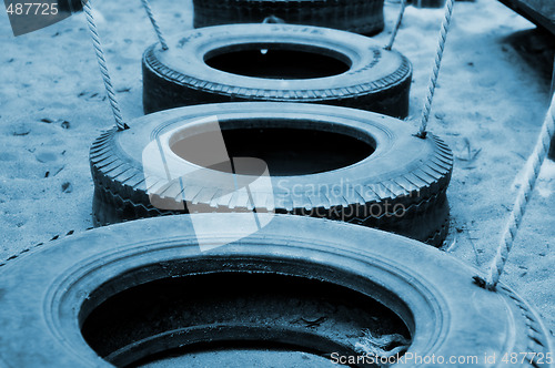 Image of Line of tyres