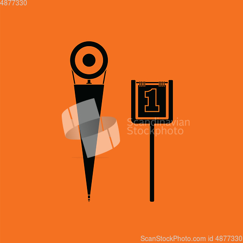 Image of American football sideline markers icon
