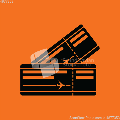 Image of Two airplane tickets icon