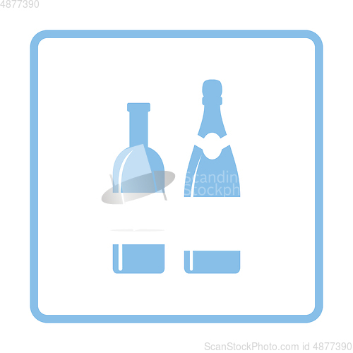 Image of Wine and champagne bottles icon