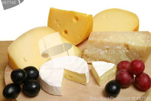 Image of Cheeses and grapes