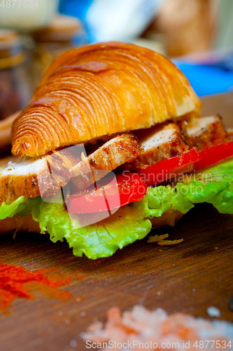 Image of savory croissant brioche bread with chicken breast