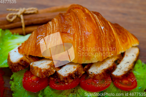 Image of savory croissant brioche bread with chicken breast