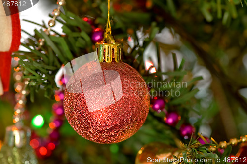 Image of Red christmas bulbs