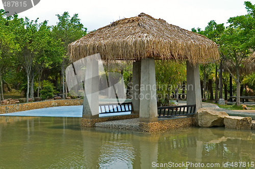 Image of Pavilion with thatch roof