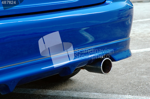 Image of Rear of blue car