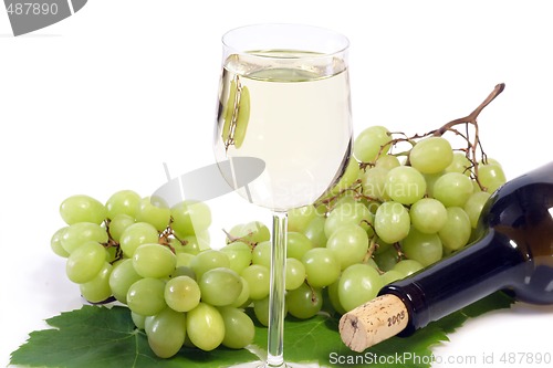Image of White Wine with Bottle