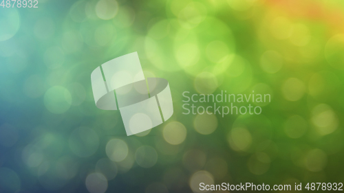 Image of Multicolored defocused bokeh lights background - horizontal wallpaper, poster