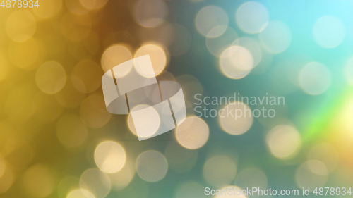 Image of Multicolored defocused bokeh lights background - horizontal wallpaper, poster