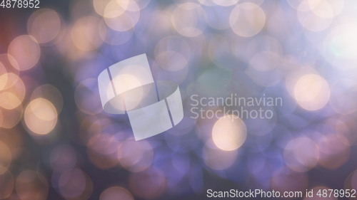 Image of Multicolored defocused bokeh lights background - horizontal wallpaper, poster