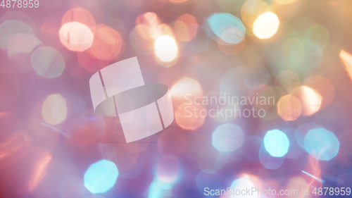 Image of Multicolored defocused bokeh lights background - horizontal wallpaper, poster