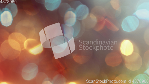 Image of Multicolored defocused bokeh lights background - horizontal wallpaper, poster