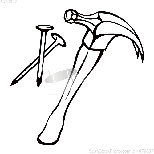 Image of Sketch of a hammer and nails