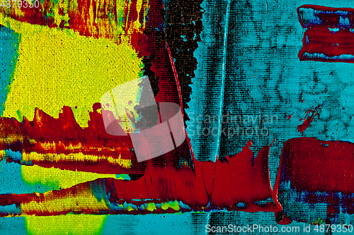Image of Blue, black, red and yellow shades colored wall texture backgrou