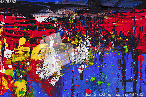 Image of Blue, black, red and yellow shades colored wall texture backgrou