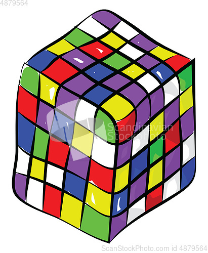 Image of Rubik\'s cube a color combination puzzle enjoyed by all ages vect