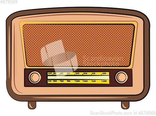 Image of A vintage radio set vector or color illustration