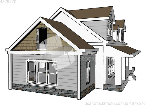 Image of A typical cottage vector or color illustration