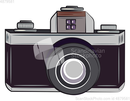Image of Silhouette of a camera vector or color illustration
