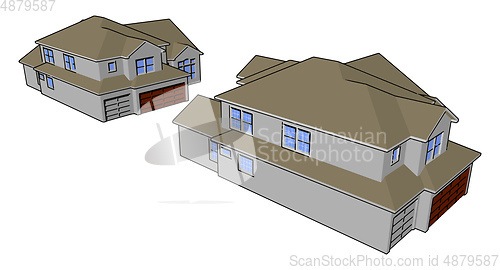 Image of Permanent or semi permanent residence vector or color illustrati