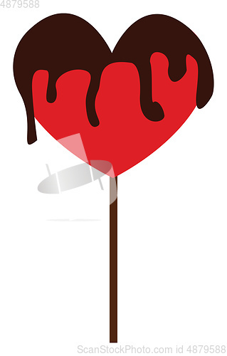 Image of Clipart of a red-colored candy heart vector or color illustratio