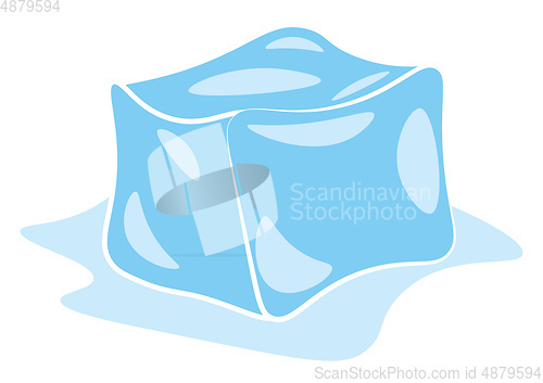 Image of Ice cube vector or color illustration