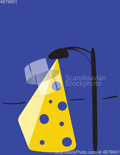Image of Cheese lamp vector or color illustration