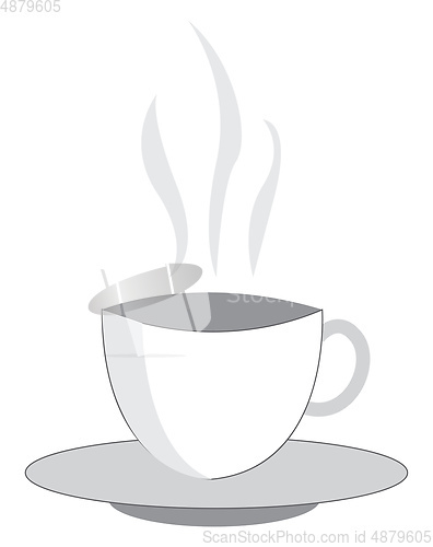 Image of A white cup of hot beverage vector or color illustration