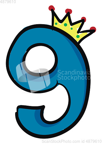 Image of Queen number 9/Emoji Q number vector or color illustration