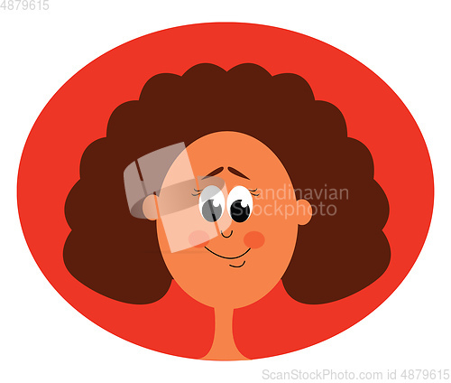 Image of A happy portrait girl vector or color illustration