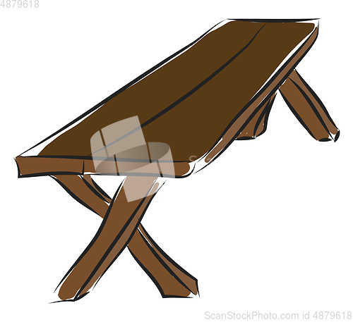 Image of Brown wood table from boards illustration basic RGB vector on wh