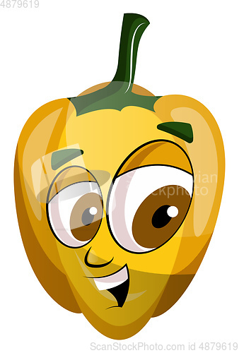 Image of Cheerful capsicum illustration vector on white background