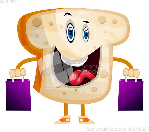 Image of Shopping Bread illustration vector on white background