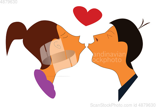 Image of A cartoon of a young man and woman kissing each other symbolizes