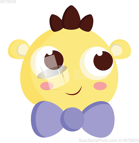 Image of A happy baby boy holding a bottle, vector color illustration.