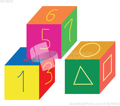 Image of Cube-shaped multi-colored number toys/Cube-shaped multi-colored 