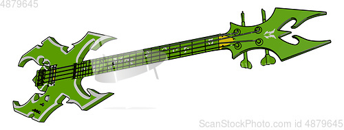 Image of A guitar with four string picture vector or color illustration