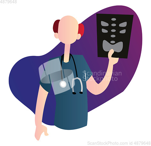 Image of Ward boy showing a scan vector illustration on a white backgroun