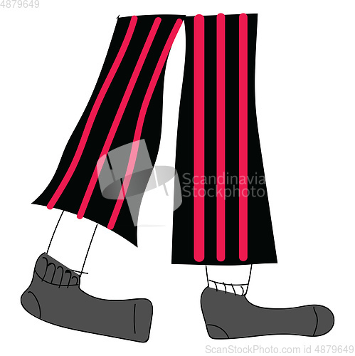 Image of Black pants with red stripes vector illustration on white backgr