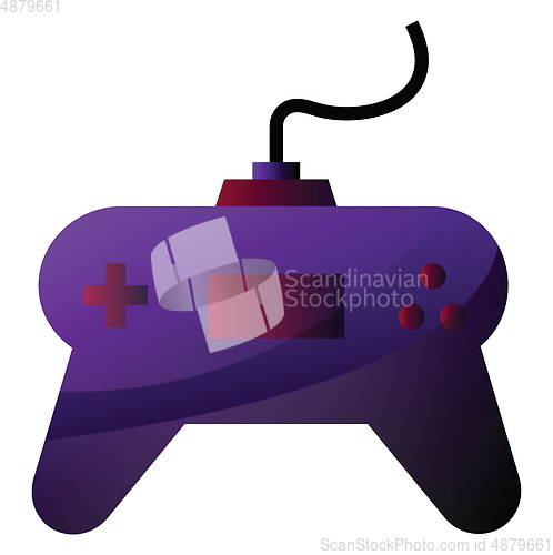 Image of Vector illustration of a purple gamepad on a white background