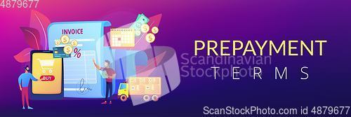 Image of Prepayment terms concept banner header