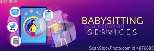 Image of Babysitting services concept banner header
