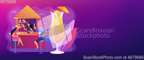 Image of Beach bar concept banner header.