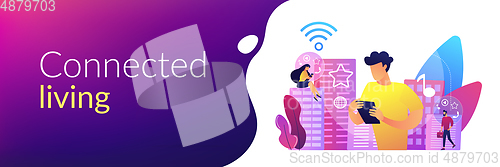 Image of Connected living concept banner header.