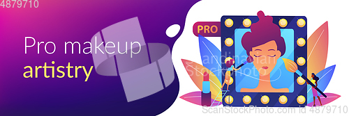 Image of Professional makeup concept banner header.