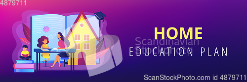 Image of Home schooling concept banner header.