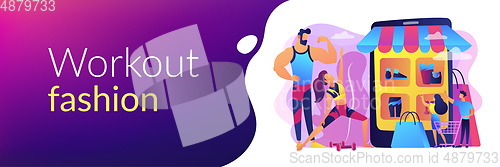 Image of Workout fashion concept banner header.