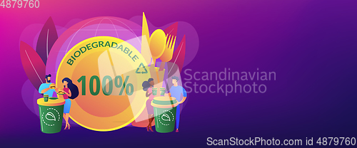 Image of Biodegradable disposable tableware concept banner header