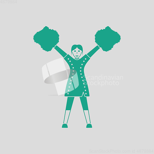 Image of American football cheerleader girl icon
