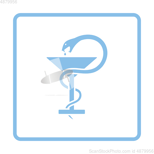 Image of Medicine sign with snake and glass icon